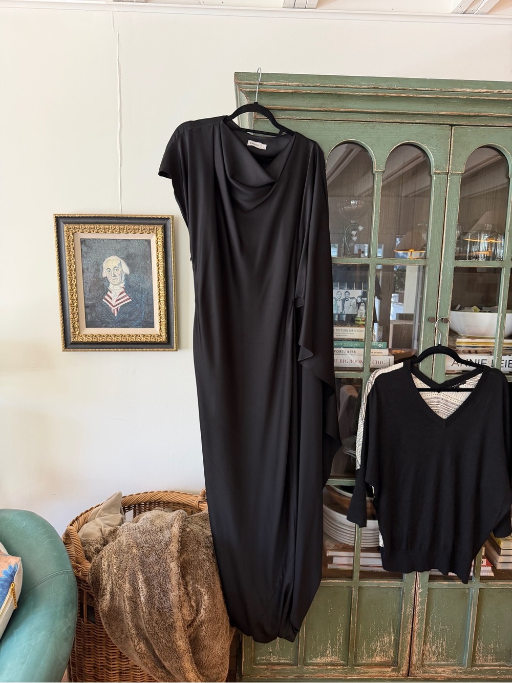 Current season! SIMKHAI Ora Satin Gown size 6 in black satin NWOT - Picture 3 of 9